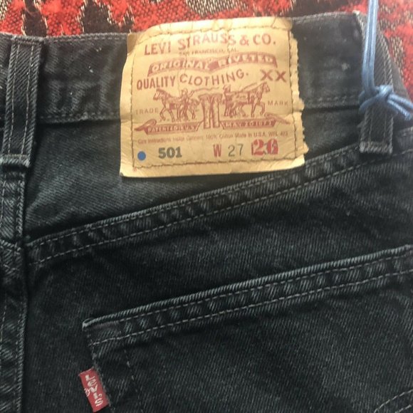$168 LEVI'S Authorized Vintage 501 Original Straight Leg Jeans Faded Black 26 - Picture 8 of 12